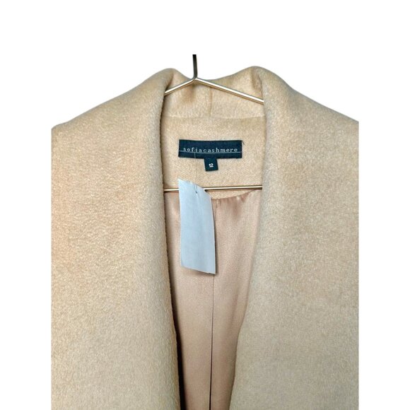 Sofia Cashmere Lara Shawl Collar Princess Coat Women’s Size 12 Camel Hair NWT - Picture 8 of 8